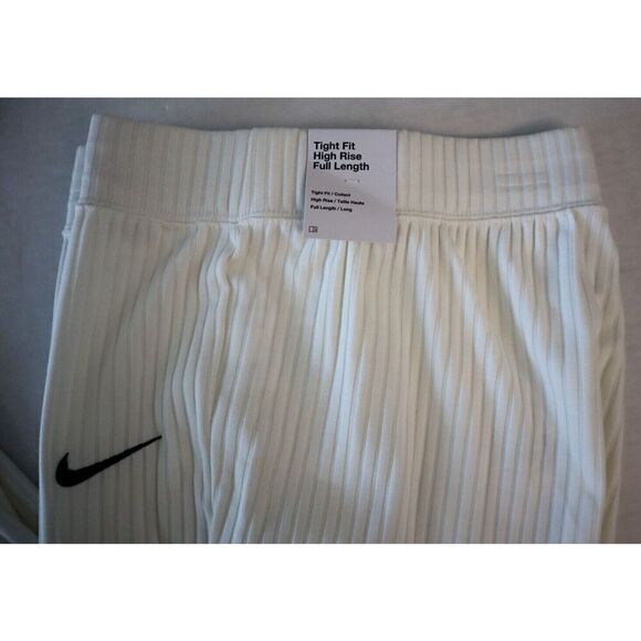 Nike Sportswear FB3210-133 Women Sz 1X White High-Waisted Ribbed Jersey Pants - Picture 10 of 12